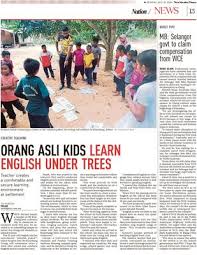 Orang asli in a sentence and translation of orang asli in english dictionary with audio pronunciation by dictionarist.com. Orang Asli Kids Learn English Under Trees Klik