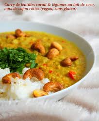Curry De Lentilles Corail Legumes Au Lait De Coco Vegan Sans Gluten Curry De Lentilles Corail Curry De Lentilles Recettes De Cuisine