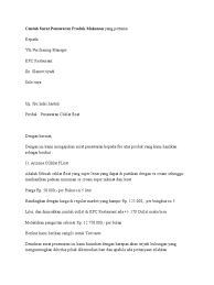 Untuk lebih detail tentang produk yang perusahaan kami tawarkan, terlampir dengan jelas seluruh produk beserta harga dan keterangan produk bersamaan dengan. Contoh Surat Penawaran Produk Makanan Yang Pertama Docx
