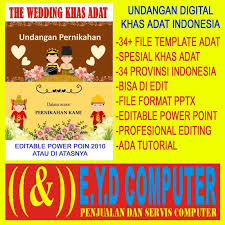 Seperti halnya template undangan pernikahan, background undangan ini juga tersedia dalam beberapa format file yang bisa anda download langsung secara gratis. Jual Desain Template Undangan Digital Khas Adat Indonesia 34 Provinsi Editing Power Point Terbaru Juni 2021 Blibli