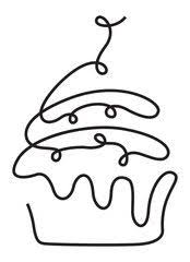 Cake One Line Line Drawing Cake Logo Design Packaging Design Inspiration