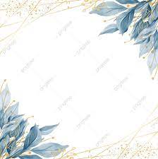 The image is png format with a clean transparent background. Download This Elegant Blue Leaves Border With And Decoration Flower Border Clipart Border Wedding Png Clipa In 2021 Flower Border Clipart Vector Flowers Leaf Border