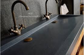 1200mm double trough grey granite stone