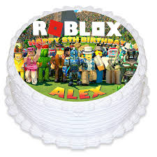 How we made a roblox noob cake! Roblox Edible Cake Image Topper Personalized Birthday Party 8 Inches Round Walmart Com Walmart Com