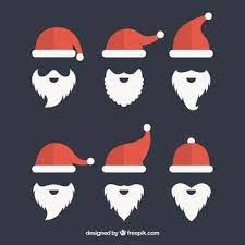 Vector Gratis Coleccion De Sombreros De Santa Claus De Diseno Plano Hipster Santa Santa Claus Hat Vector Free