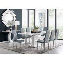 Order now for free delivery. Extending Dining Table And 8 Chairs Ukfcu Dining Table Sets Discover Furniture From 100 Retailers On Ufurnish Com Ufurnish Com Farmhouse Dining Tables Typically Feature Natural Wood Or Distressed Paint Finishes