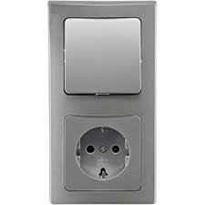 Nein anzahl der aktiven kontakte (rund): Delphi Steckdose Mit Lichtschalter Komplett Set I 230v Schutzkontakt Steckdose Mit Wechsel Schalter 2 Fach Rahmen I Unterputz Einbau I Farbe Silber Grau Amazon De Baumarkt