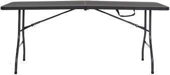Cosco 6 foot centerfold folding table, white. Amazon Com Cosco Deluxe 6 Foot X 30 Inch Fold In Half Blow Molded Folding Table Black Furniture Decor