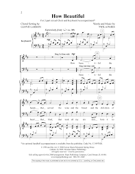 Download Lloyd Larson "How Beautiful" Sheet Music for 2-Part Choir
