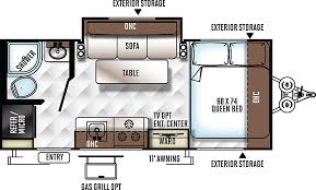 The windows beside the dinette are very large and easy to see your campsite from. 2021 Forest River Rockwood G19 Fbs Geopro