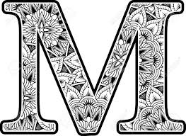 Typefaces that are selected for their style, legibility, and readability are most. Capital Letter M With Abstract Flowers Ornaments In Black And White Design Inspired From Mandala Art Style For Coloring Isolated On White Background Royalty Free Cliparts Vectors And Stock Illustration Image 138901597