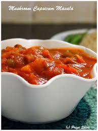 Mushroom Capsicum Masala Priya Kitchenette Stuffed Mushrooms Indian Dinner Recipes Spicy Recipes