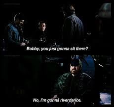 Episode guide for supernatural 5x21: Season 5 Crowley Giving Bobby His Ability To Walk Again This Is One Of The Very Few Happy Moments In Th Supernatural Funny Supernatural Fandom Supernatural