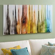 Even in homes with an open layout, where the dining room is part of the kitchen or family room, there's often wall space just waiting for the right pieces of artwork. Abstract Wine Bottles Canvas Art Print Wine Painting Canvas Art Dining Room Wall Art