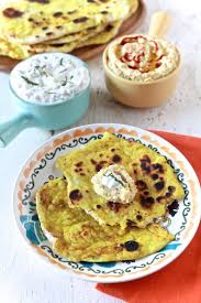 Naan Bread With Spicy Hummus And Yogurt Dip Recipe Naan Bread Naan Spicy Hummus