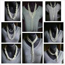 Pin By Shelly Petree Cook On Ways To Wear Jewelry Long Pearl Necklaces Pearl Necklace Outfit Necklace Outfit