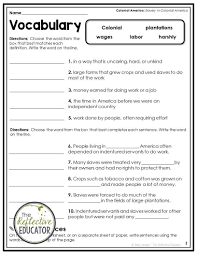 9th Grade Social Studies Worksheets Slavery In Colonial America Social St In 2020 Social Studies Worksheets Elementary Social Studies Lessons Social Studies Elementary
