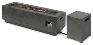 The best shape for your space depends on the dimensions of your area and how you plan to use that space. In Stock Hemmingway Outdoor Rectangular Fire Pit With Tank Holder Industrial Fire Pits By Gdfstudio Houzz