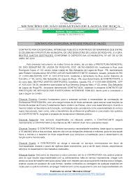 MUNICÍPIO DE SÃO SEBASTIÃO DE LAGOA DE ROÇA