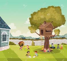 Enjoy these 15 fun and fantastic play yard ideas. Cartoon Kids Playing In The Backyard Of A Colorful House In Suburb Royalty Free Cliparts Vectors And Stock Illustration Image 120256759