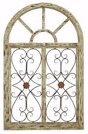 Distressed Shabby Rustic Wood Metal Scroll Garden Gate Arched Window Wall Decor Unbranded Gardengatewallpanel Window Wall Decor Faux Window Gate Wall Decor