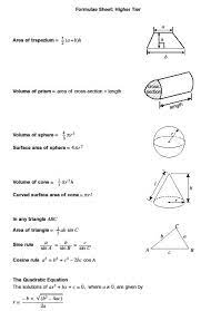 Aqa Gcse Maths Formula Sheet Revision Maths Gcse Math Math Formula Sheet Aqa Gcse Maths