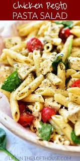 Chicken Pesto Pasta Salad Life In The Lofthouse Chicken Pesto Pasta Salad Pesto Chicken Pasta Cold Pasta Salad Recipes