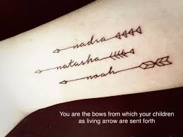 Dedicated For My Children They Are My Arrows With Images Baby Name Tattoos Tattoos Tattoos For Kids