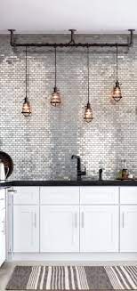 Backsplash Tile Color Silver Light Fixture Black Sink Hardware Kitchen Lighting Fixtures Home Decor Kitchen Kitchen Remodel