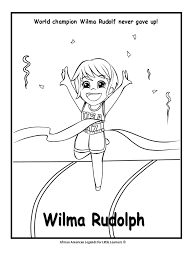 Mae carol jemison color sheet for children. Wilma Rudolph Coloring Page