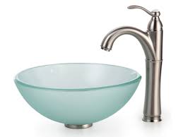 glass vessel sink, riviera faucet