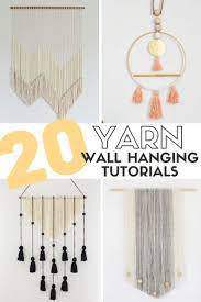 20 Easy Diy Yarn Wall Hanging Crafts Crafty Blog Stalker Diy Wall Hanging Yarn Yarn Wall Hanging Macrame Wall Hanging Diy