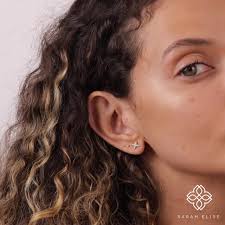 14k Diamond Criss Cross Studs, Solid White, Yellow, Rose Gold, Natural  Diamonds, Star Earrings, Celestial Earrings, Great for Ear Stacking