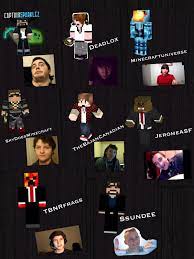 Collage Of Minecraft Youtubers Captainsparklez Skydoesminecraft Jeromeasf Bajancanadian Deadlox Tbnrfrags Skydoesminecraft Minecraft Minecraft Youtubers