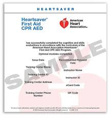 The aha offers options for how you can purchase bls. Heartsaver First Aid Cpr Aed Card