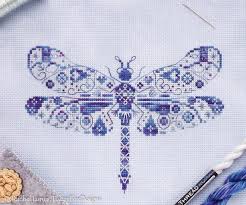 variegated dragonfly cross stitch pattern pdf chart for