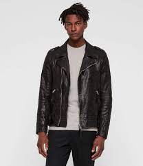 Allsaints Vixon Leather Biker Jacket Leather Jacket Minimalist Fashion Men Leather Jacket Men