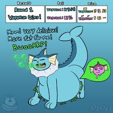 Spring 2023) Round 1 Vaporeon Wins - By @hajimedaotter on Itaku