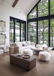 Dreamy Rustic Modern Lake House With Sweeping Vistas Of Lake Joseph Modern Lake House Modern Rustic Living Room Best Living Room Design