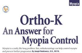 Ortho K An Answer For Myopia Control Ortho Optometry Answers