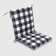 Black And White Buffalo Plaid Chair Pads Buffalo Plaid Outdoor Chair Cushion Black Threshold Outdoor Chair Cushions Chair Cushions Outdoor Chairs