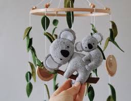 Koala Baby Mobile Koala Nursery Mobile Boy Crib Mobile Girl Etsy Baby Mobile Girl Baby Mobile Felt Crib Mobile Girl