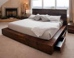 Dark Wood Headboard Gray Accents Beige Carpet Similar To My Own Room Platform Bed Designs Rustic Bedroom Furniture Rustic Platform Bed