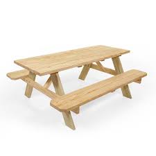 72 In Brown Southern Yellow Pine Rectangle Picnic Table Lowes Com Picnic Table Wooden Picnic Tables Folding Picnic Table