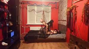 The slave is tied in an uncomfortable position with ropes, his legs are  spread and hang so that Dominatrix Nikа can easily fuck his ass. Femdom, rope  bondage, pegging. - XNXX.COM