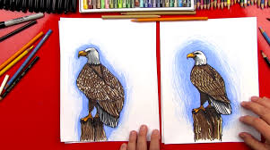 Draw the wings and beak of the bird. How To Draw A Realistic Bald Eagle Art For Kids Hub