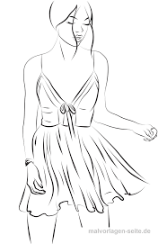 Model Ausmalen Topmodel Malvorlage Kleid Gratis
