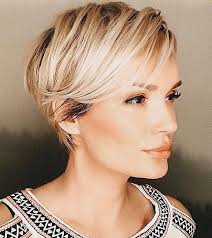 Kurzhaarfrisuren On Instagram Mademoiselle Pixie Woww Pixiecut Pixiehair Pixiehairstyle Kurzehaa Blonde Pixie Hair Thick Hair Styles Blonde Pixie