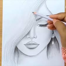 Several guides and drawing tutorials for beginners. How To Draw A Girl Step By Step Pencil Sketch Drawing Video In 2020 Pencil Drawings Art Drawings Simple Beauty Art Drawings
