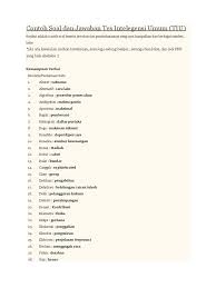 Contoh soal tiu cpns tes logika umum. Contoh Soal Dan Jawaban Tes Intelegensi